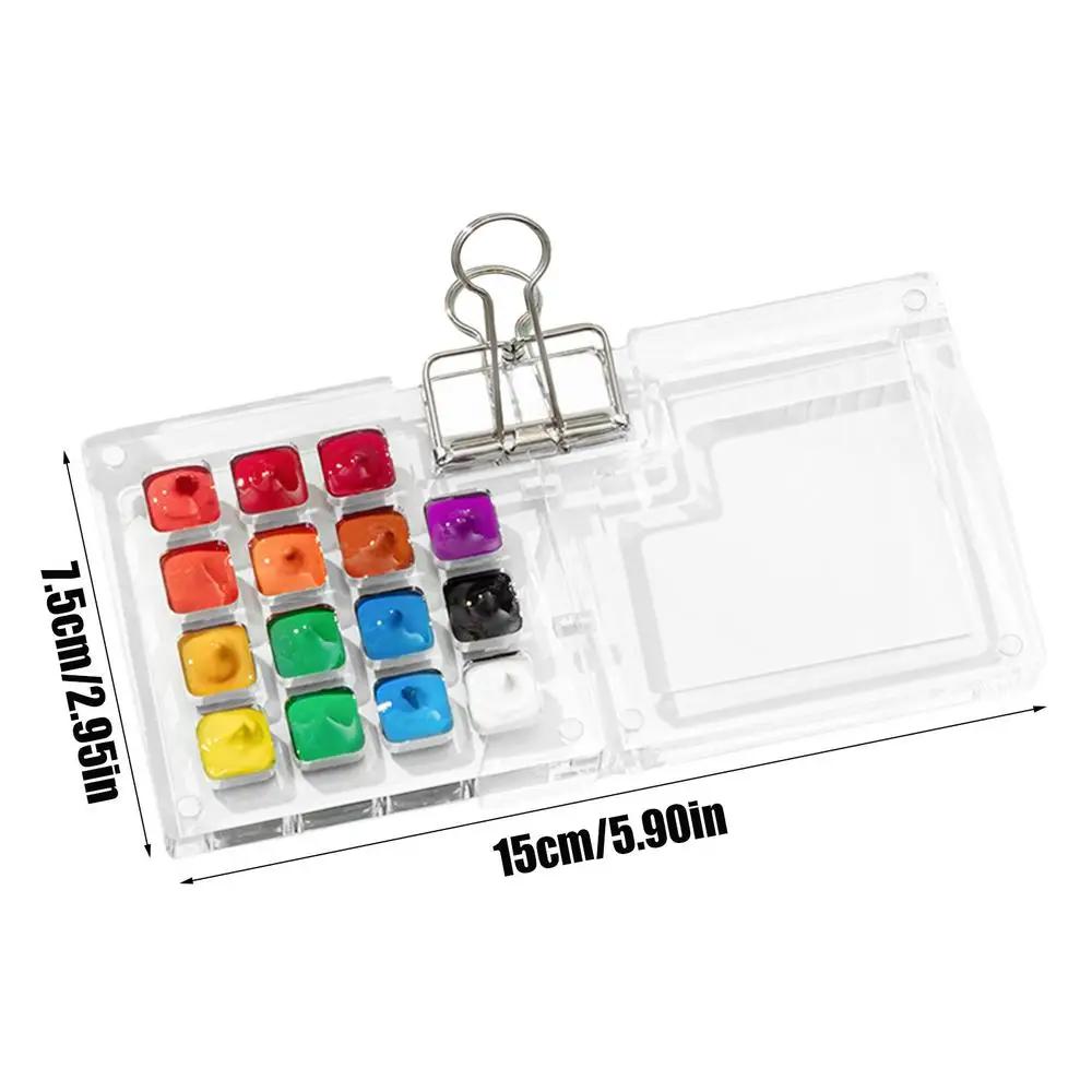 Watercolor Paint Palette Case Multi-compartment Acrylic Tray Travel Watercolor Tray Palette for Traveling Outdoor Home Offices