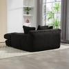 Modern Corduroy Sleeper Sofa Cloud Couch with 3 Soft Cushions, Comfortable Single-Seat Floor Sofa for Living Room Apartment Office (Black)