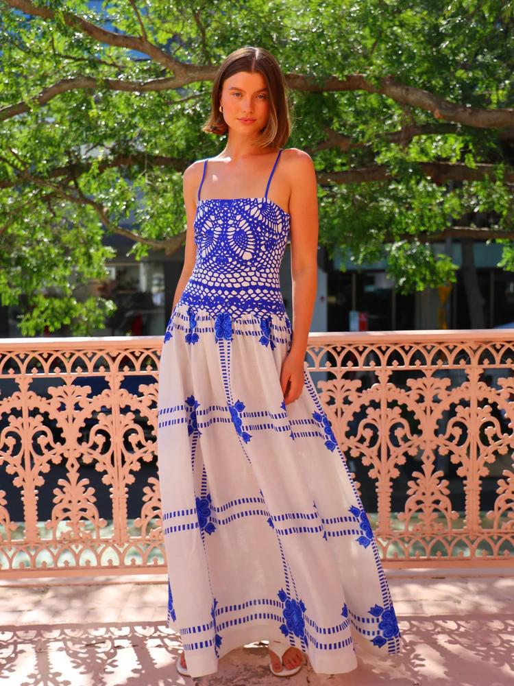 

2026 Resort Style Sleeveless Wide Hem Spaghetti Strap Dress for Women 2XL