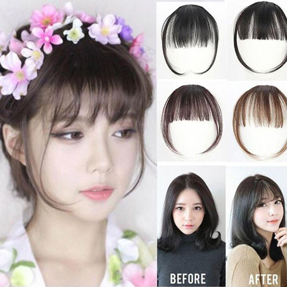 Side Bangs Hair Styling for Women Hair Extension Synthetic Air Bangs False Hair Fringe Hairpieces