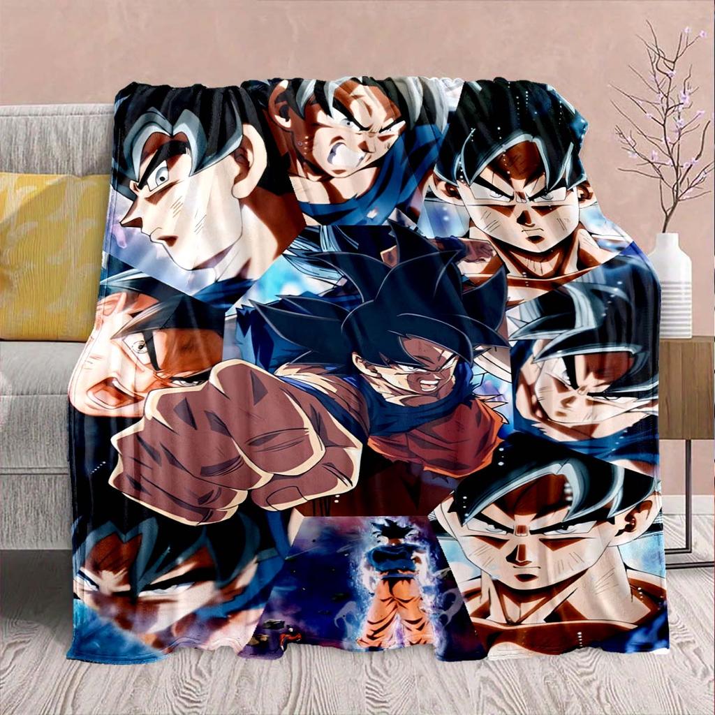Dragon Ball Anime Flannel Blanket - Soft Warm Perfect for Sofa, Bedding Camping Travel Office Home Decor -QJY