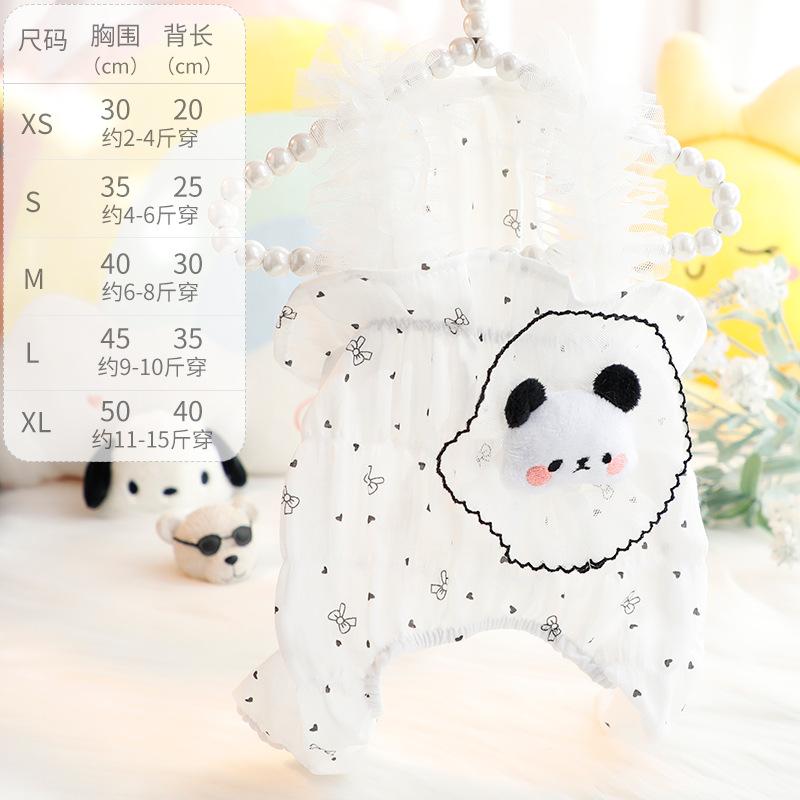 

Штаны для переноски собак, милые штаны с бантом в виде панды, одежда на весну и лето, тонкие штаны с тыквой в виде панды, маленькие кружевные штаны с подтяжками для маленьких собак XS