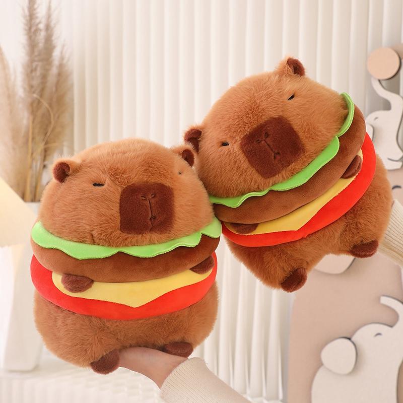 Hamburg Capybara Dog Plush Toy Fluffty Cute And Charming Plushie Doll Simulation Capibara Puppy Anime Adorable Stuffed Animals Gentle Plush Present