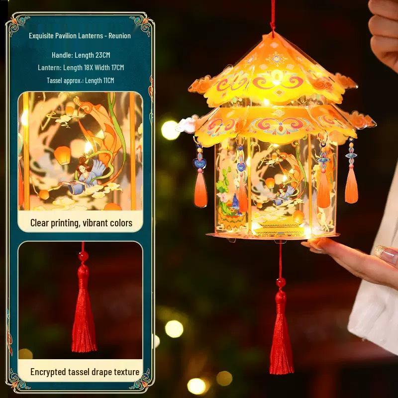 2025 Mid-Autumn Festival Handmade DIY Ancient Style Lanterns for Children - Rabbit & Flower Designs