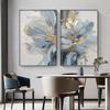 Pintura de luxo para decoração de parede de sala de estar Abstrato azul Floral Impressão em tela Imagens de parede Entrada do quarto Arte de parede moderna