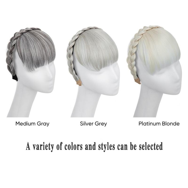Ladies Wigs Bangs Headbands One-piece Covering White Invisible Seamless Wig Piece Top of the Head Reissue