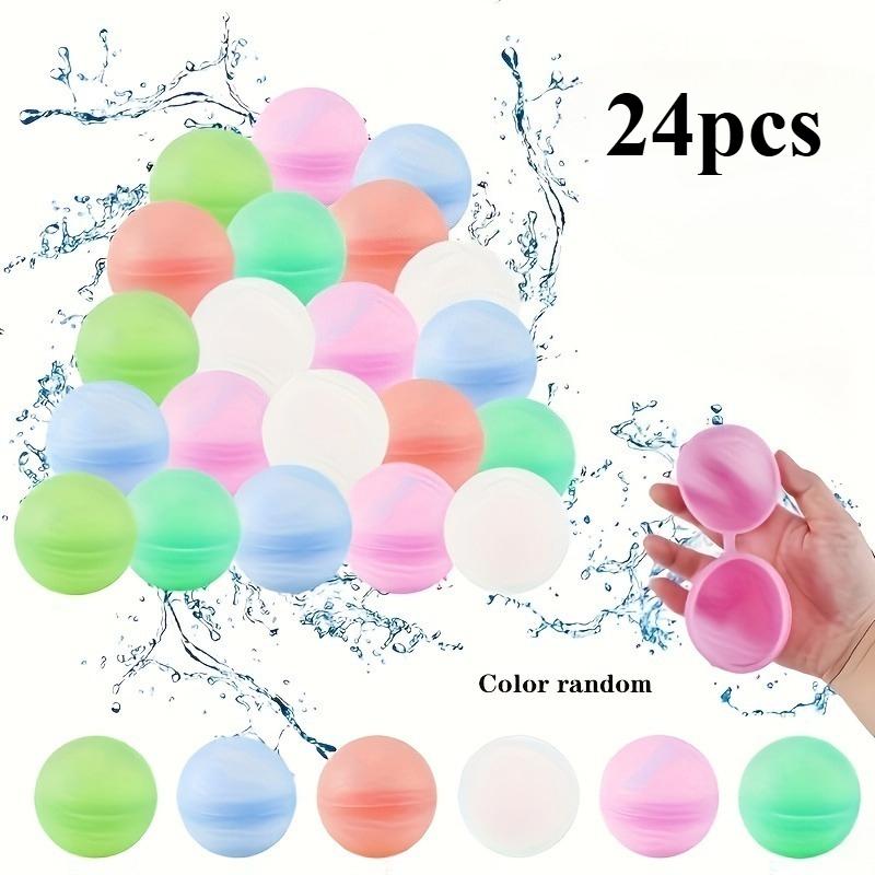 6/10/24 Stück Wiederverwendbare Wasserbälle, Silikon-Wasserballons, Aufblasbare Wasserspielzeuge für Poolspaß - Zufällige Farben
