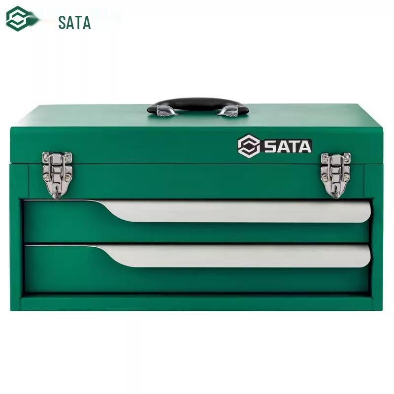 Sata 95139 20" Two-Drawer Metal Toolbox - Portable Household Repair Set