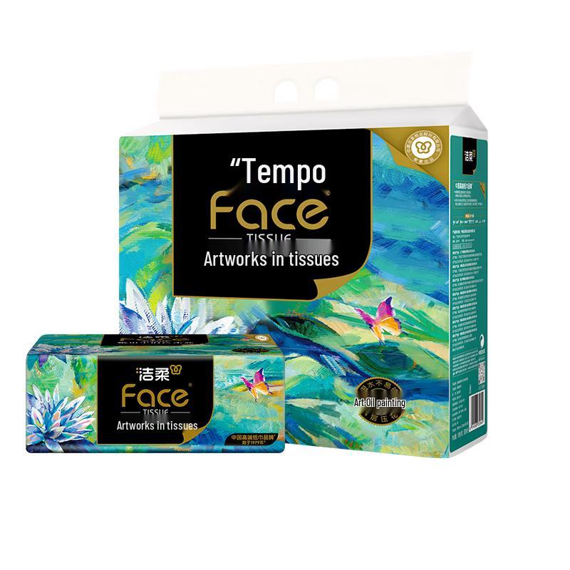 Jie Rou Art Oil Painting 4-Ply Facial Tissues, 10-Pack