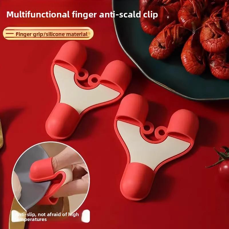 2/1 STÜCKE Kreativer Haushalts-Silikonclip Küchenwerkzeug Verbrühschutzclip Tellerheber Schüsselclip Multifunktions-Tellerheber Anti-Rutsch-Clip