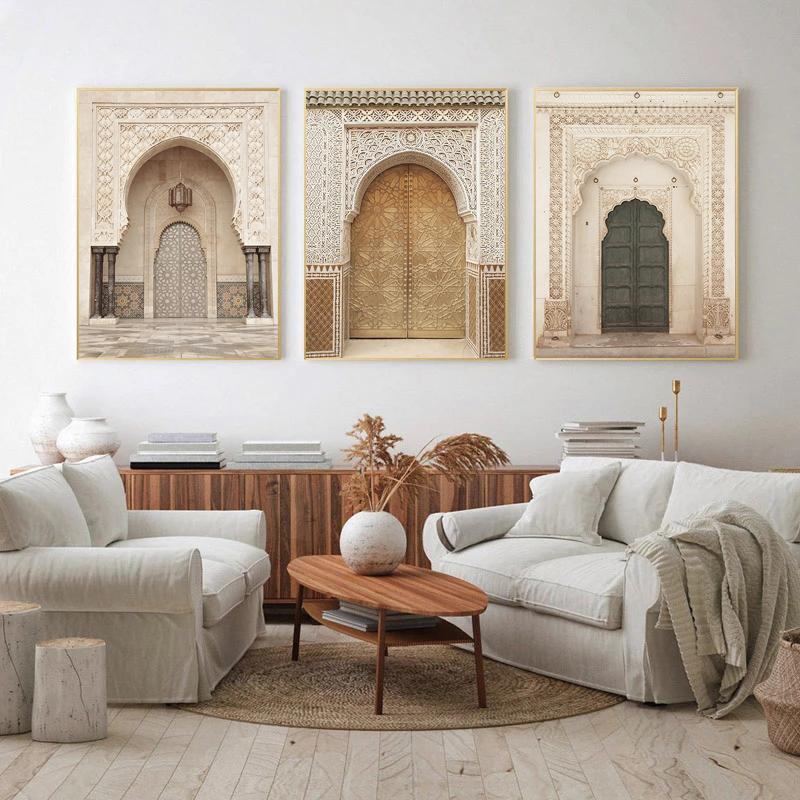 Morocco Menbohemia Arab Islamic Architecture Poster Oil Painting Nordic Living Room Wall Art Picture Home