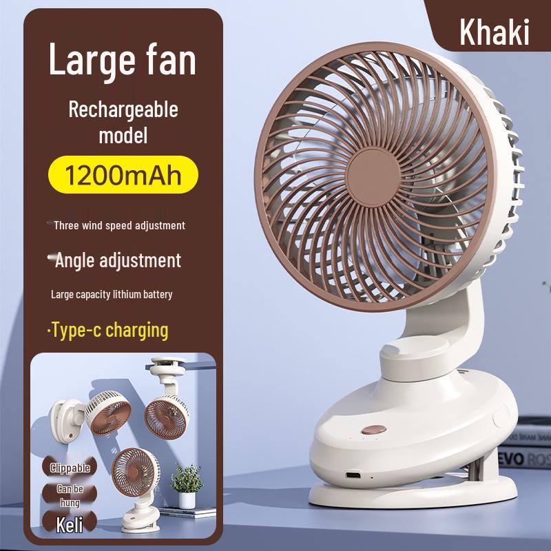 Rechargeable & Plug-in Clip Fan - Strong Wind USB Desktop & Dorm Use