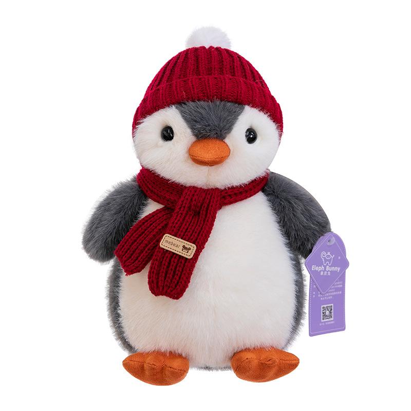 New Xibao Penguin Cute Scarf Hat Birthday Gift Doll Plush Toy 8-inch Clip Cell Phoenix