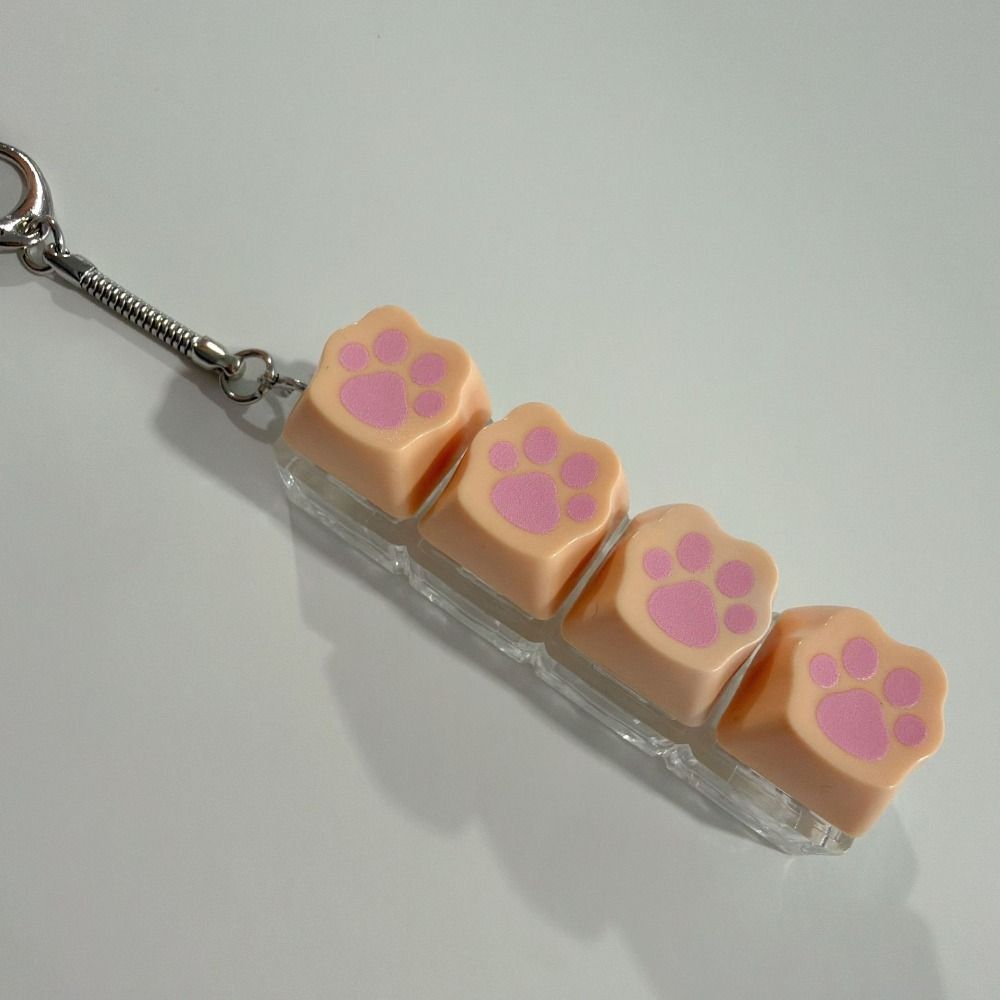 Cat Paw Fidget Keychain Spring in The Air Series Finger Clicker Toy Button Keycap  for Adult Kids