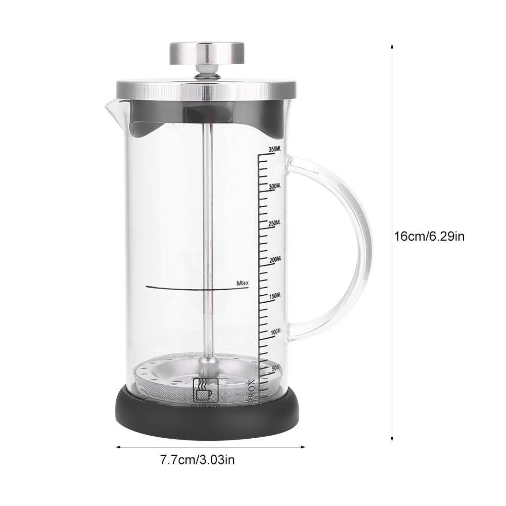 Multifunctional Transparent Heat Resistant Glass Coffee Pot with Handle Home Office(350ml)