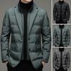 Herr Bomullskostymkavaj Hög Krage Kostymkrage Lång Ärm Knappar Dragkedja Slå Kostymjacka Falsk Tvådelad Quiltad Ytterkläder