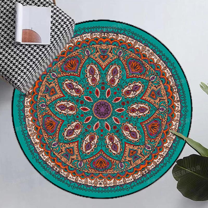 Ethnic Style Circular Carpet Balcony, Coffee Table Living Room Carpet Large-sized Carpet
