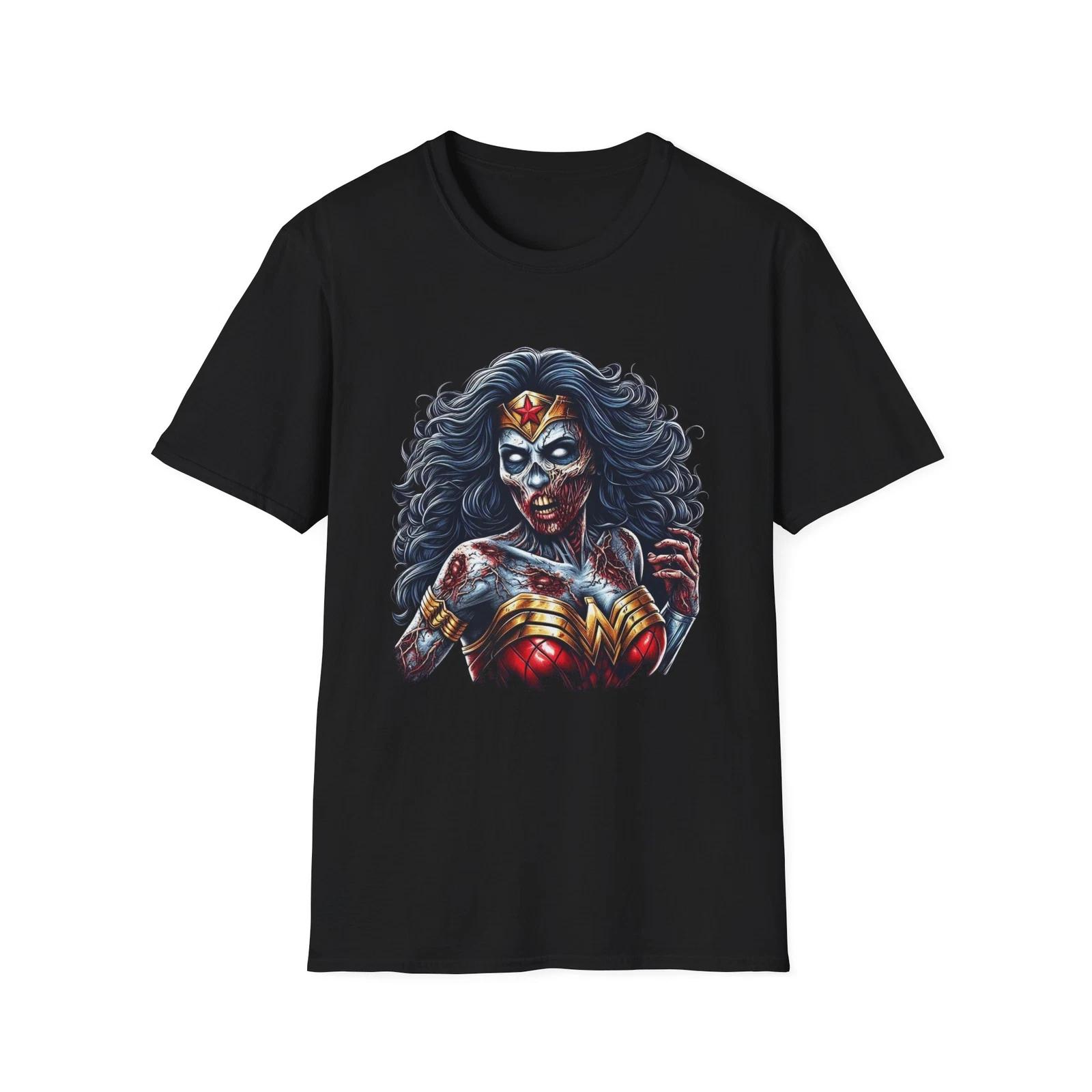 Zombie Wonder Woman T-Shirt – Undead Amazon Warrior Graphic Tee L