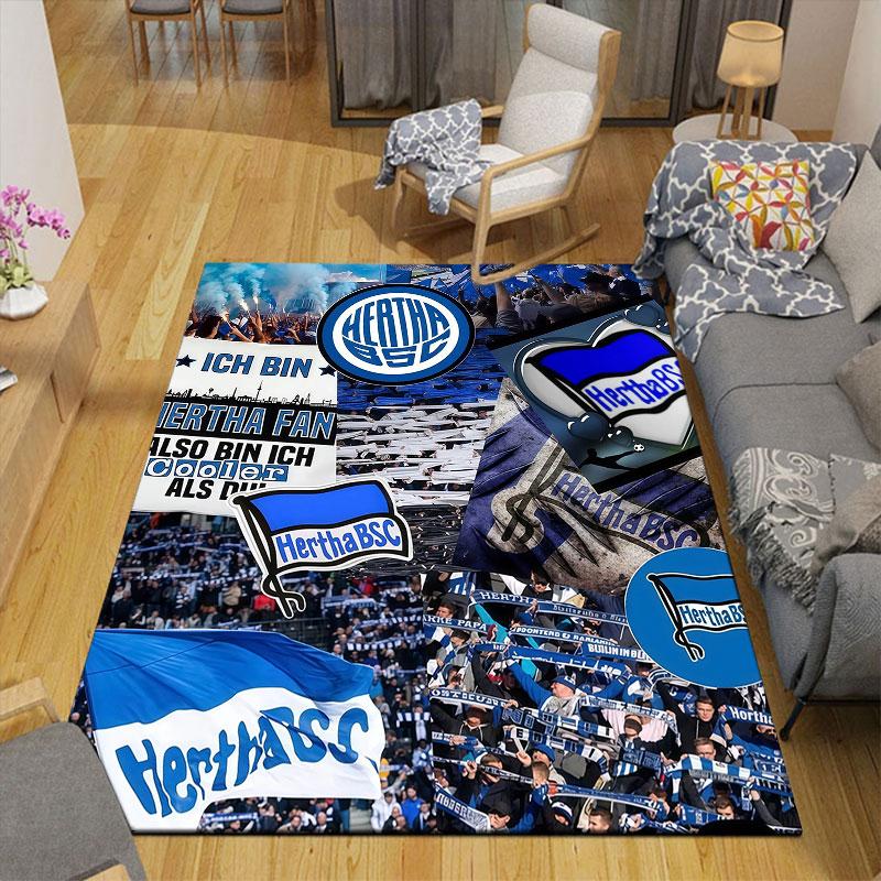 Hertha Flannel Printed Carpet, Home Sofa Decoration for Living Room & Bedroom, Non‑Slip Play Flannel Floor Mat for Game Room
