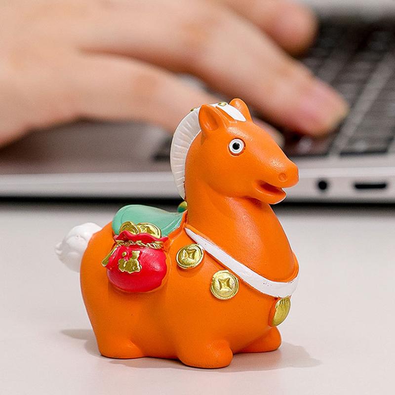 Roztomilé zverokruhové koňské ozdoby Figúrka tučného koňa Tang Symbol prosperity a bohatstva Koňský maskot Živicová stolová domáca dekorácia Rok