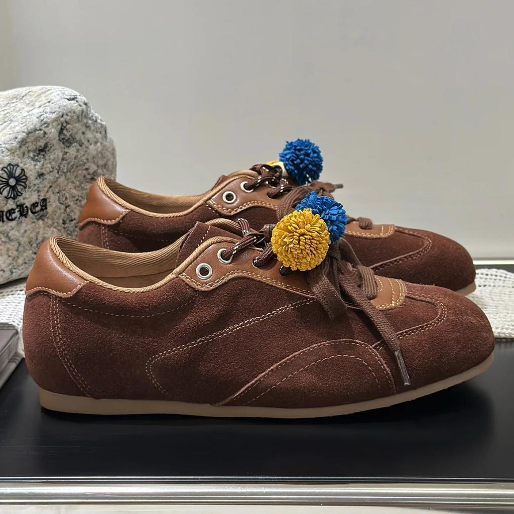 Retro Sportlich Dicke Sohle Atmungsaktiv Höhenvergrößernde Schuhe Vintage Dequn Runde Zehenpartie Niedriger Absatz Bequem Alle Jahreszeiten Damenschuh
