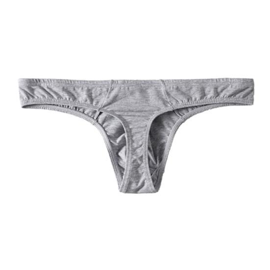 Xiaobudian Men Thong, Low-Waisted T-Shaped Cut Briefs, U Convex Supportive Pouch Panties, Elastic Fit No Slip Lightweight Underwear for Daily Wear