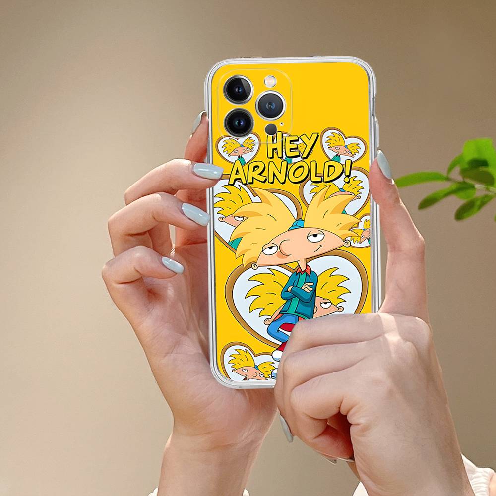 Hey A_Arnolds Cartoon For IPhone 11 12 13 14 15 16 17 Pro Max Plus 13 Mini Silicone Soft Transparent Back