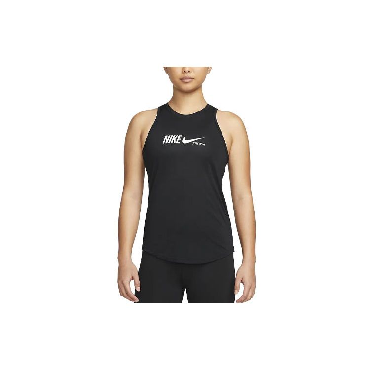 

Nike Dri-FIT One Logo Print Round Neck Майка женская Топы Черный DM7368-010 M