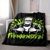 1Pc Frankenstein Monster Artwork Blanket Soft And Comfortable Casual Warm Camping Travel Christmas Halloween Xmas Gift M929417