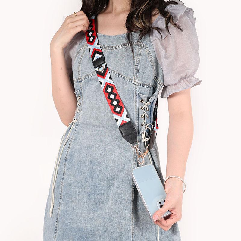 Mobile Phone Strap Ethnic Style Wide Crossbody Shoulder Strap Women's Bag Replacement Strap Shoulder Luggage Accessories