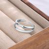 PANJBJ  925 Sterling Silver Double Layer Ring for Women Girl Gift Geometry Hollowing Out Minimalism Fashion Jewelry Wholesale