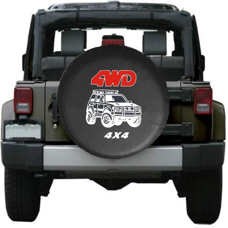 15" Spare Tire Cover Bag for Jeep Wrangler TJ JK JL 4x4 Tailgate Off-road 15Inch Spare Wheel PVC Leather Cover Car Accessories