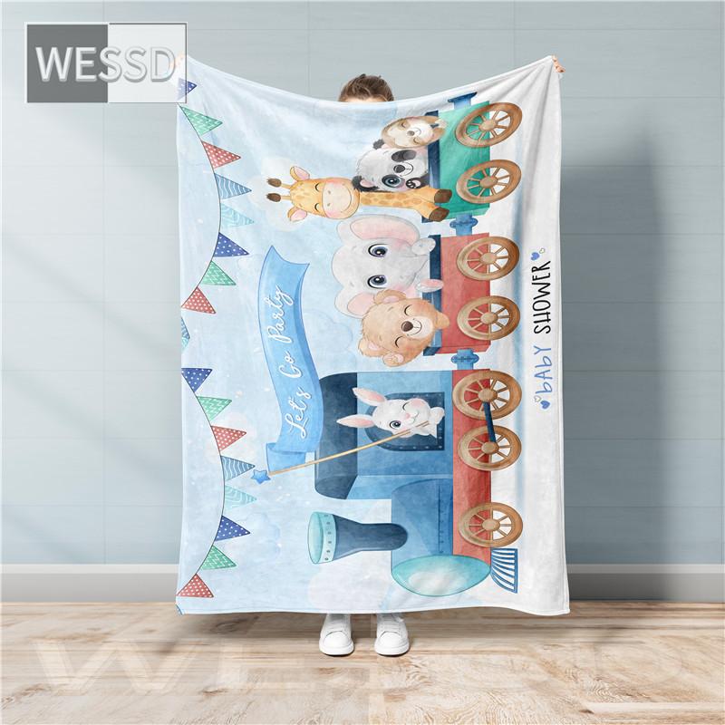 Kawaii Children Cartoon Blanket Animal Flannel Fleece Blanket Super Soft Nordic Bed Cover Bedspread Cute Gift