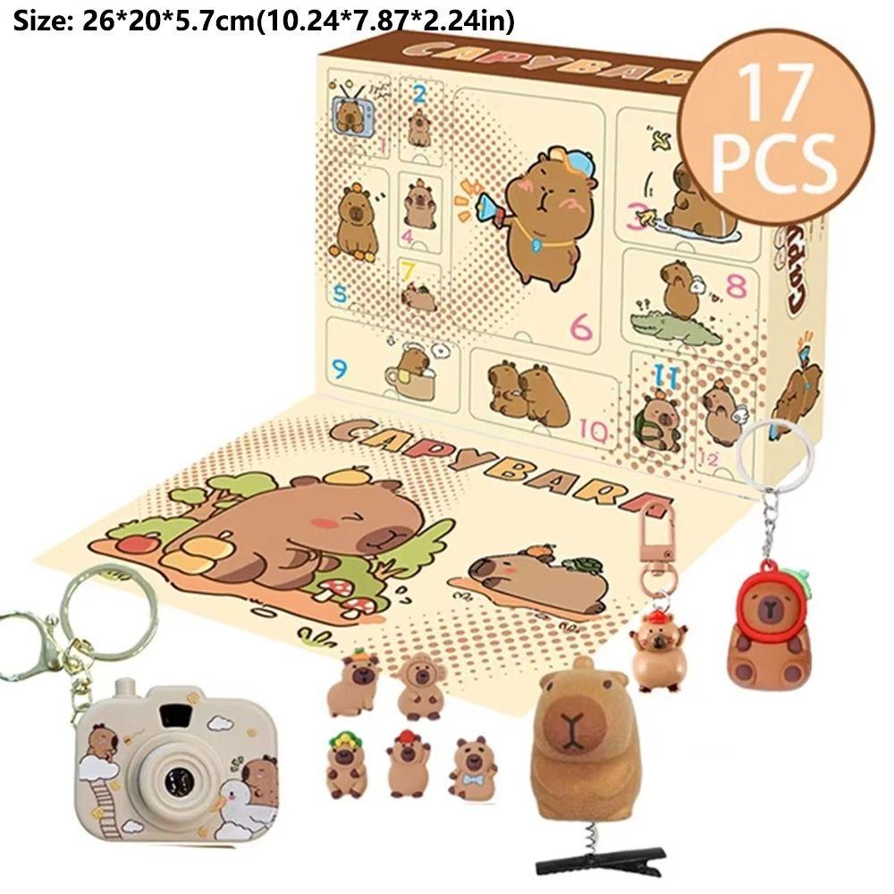 Anime Figure Models Capybara Advent Calendar Capybara Themed Set Countdown Christmas Advent Calendar Cartoon Surprise