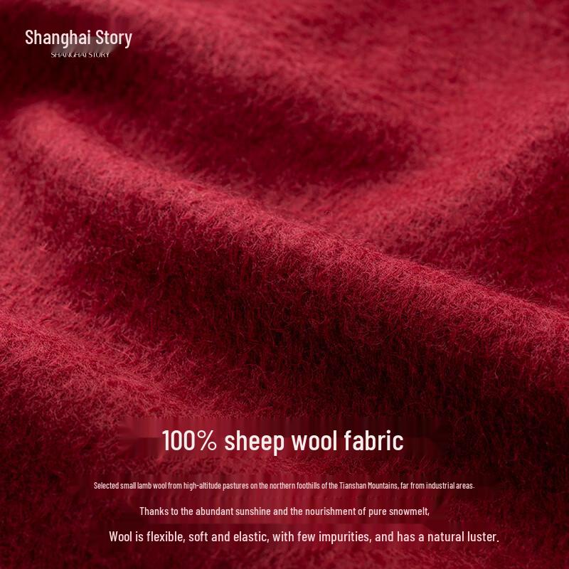 Shanghai Story Embroidered 100% Wool Scarf