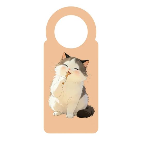 

Cute Cat Door Knob Hanger Sign Cartoon Cat Acrylic Hanging Plaque for Office Dorm Bedroom Hotel Meeting Room A