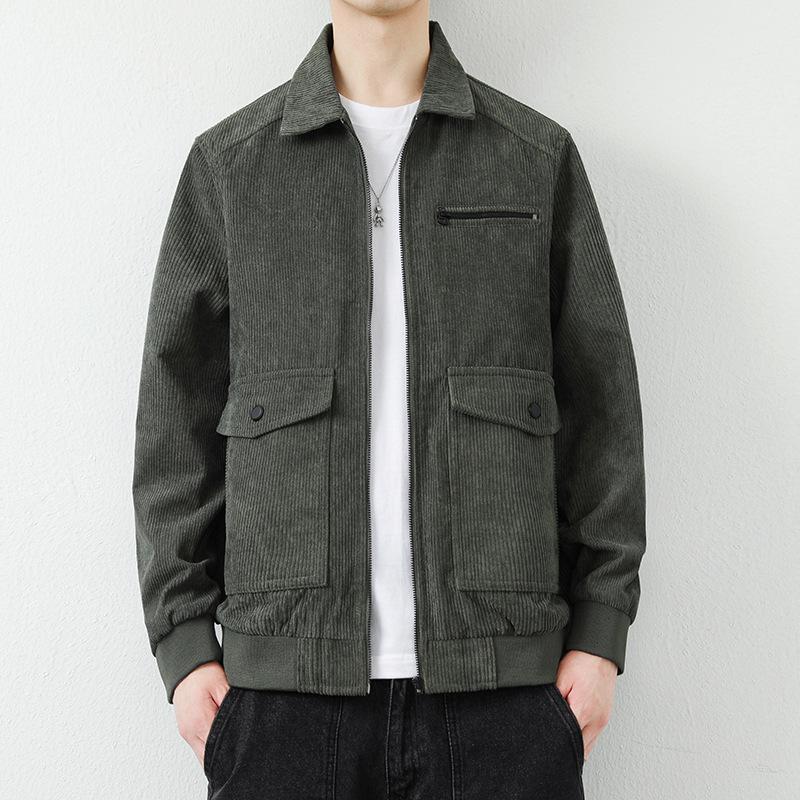 Осенняя новая вельветовая куртка мужское пальто свободный повседневный корейский стиль — фото 20