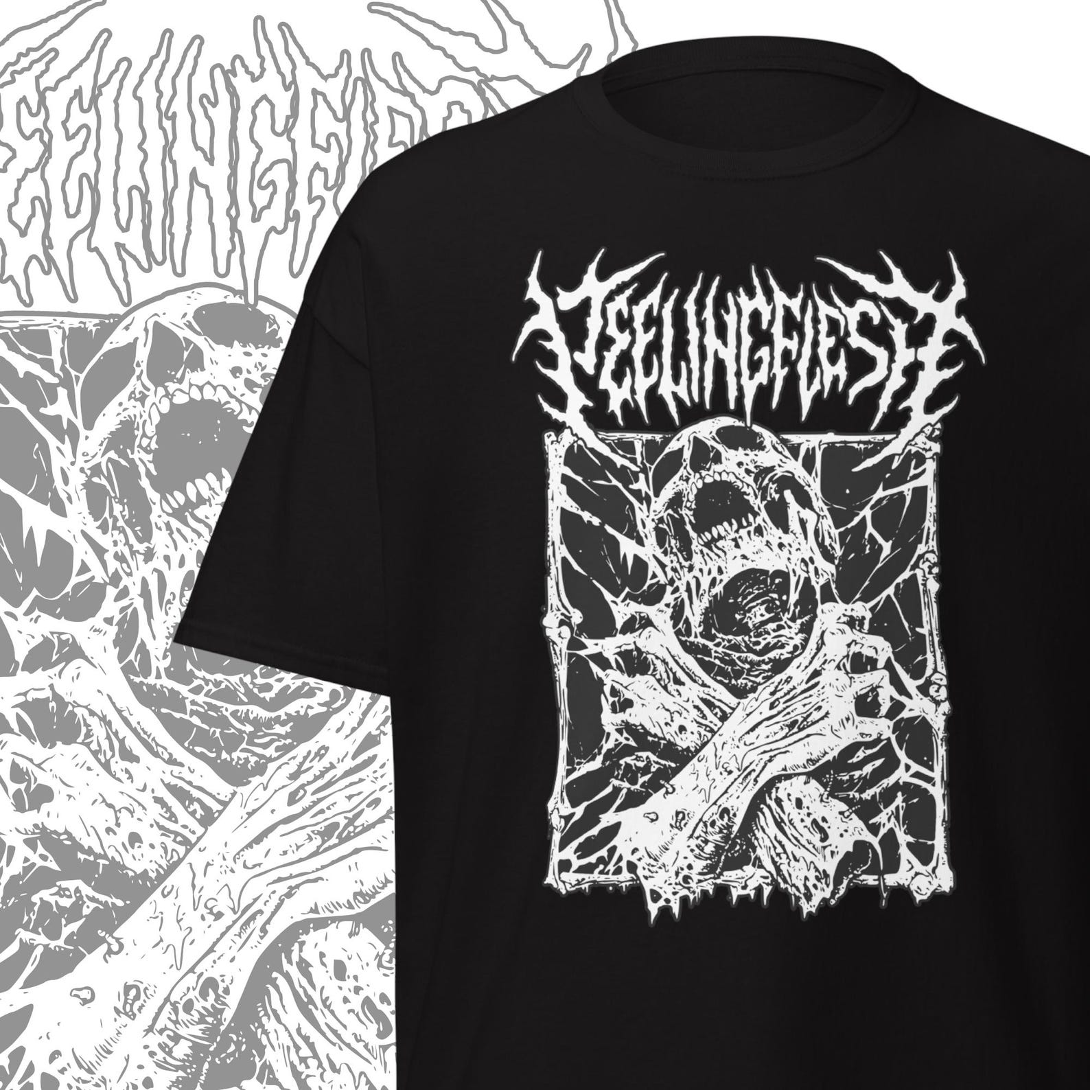 Peeling Flesh T-shirt Metal Merch Gifts for Metalhead Old School Metal Clothing L