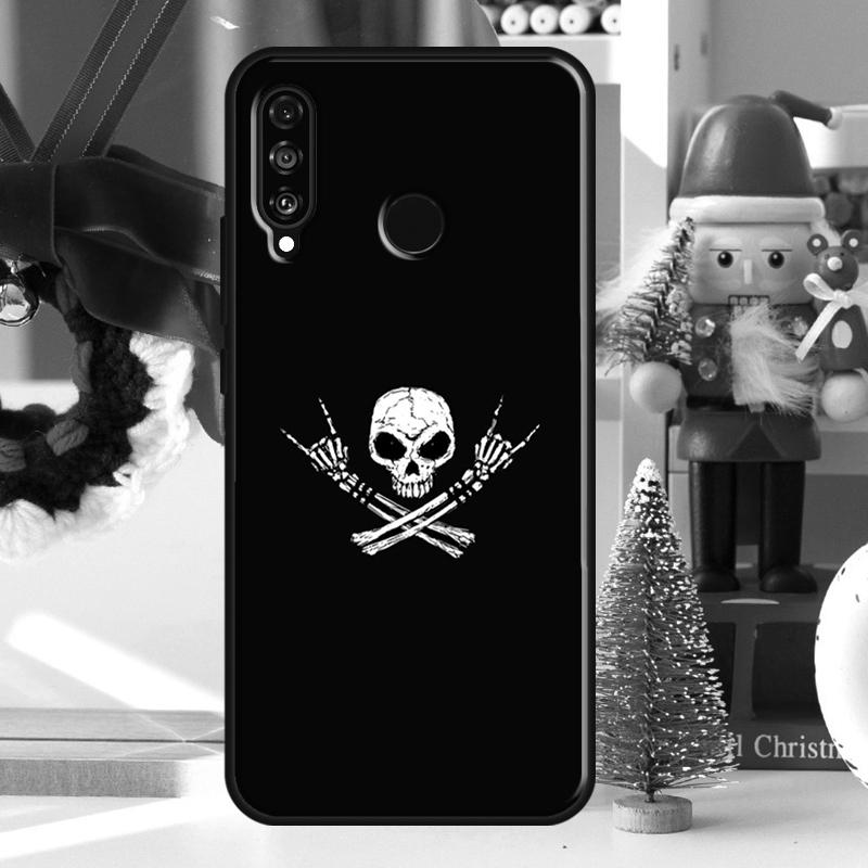 Rock and Roll Skull Case For Huawei P30 Lite P40 P50 P20 Pro P Smart 2021 Nova 5T Nova 9 Honor X9 X8 X7 50