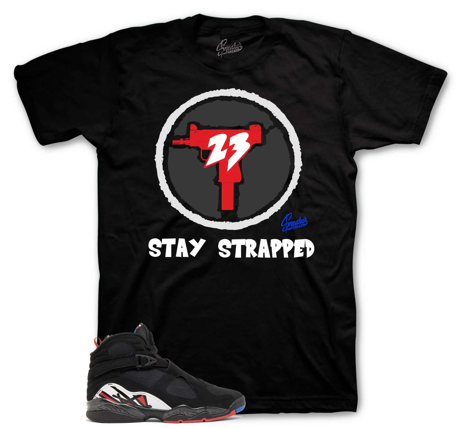 Sneaker Tees To Match Retro 8 Playoffs - Strapped Shirt S