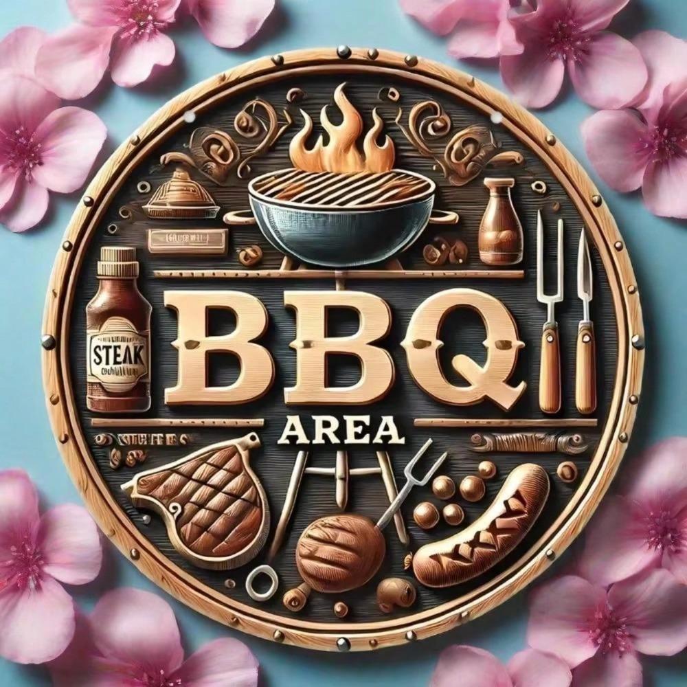 Decorazione Artistica in Metallo Vintage Segno in Ferro Arrugginito Cucina Esterna Griglia BBQ Bar Regali