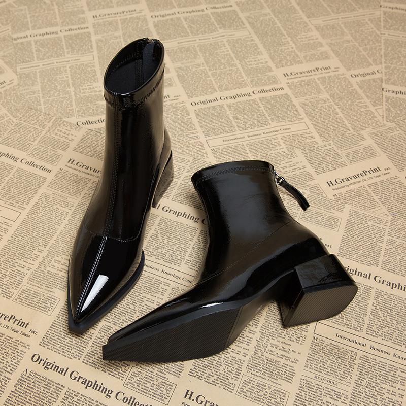 Fashion Spring Autumn Vintage Slimming Women Ankle Boots Ladies Concise Low Heel Short Botas Zapatos De Mujerr