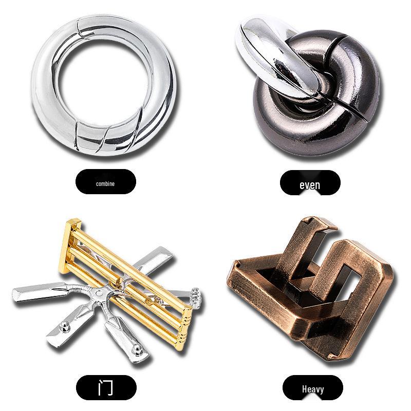 Children's Educational Metal Puzzle Set: Luban Lock, Nine Rings, and Kongming Lock Disentanglement Toys