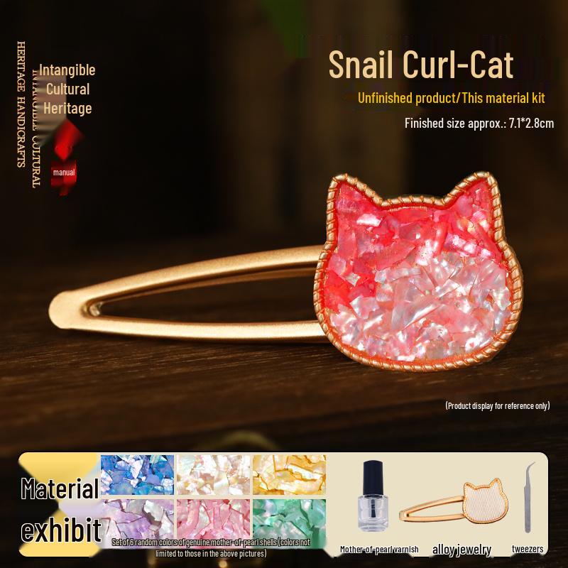 Perlmutt DIY-Set: Haarnadelbasis, Muschelfragmente, Cloisonné-Brosche, Haargummi - Perfektes handgefertigtes Geschenk zum Lehrertag.