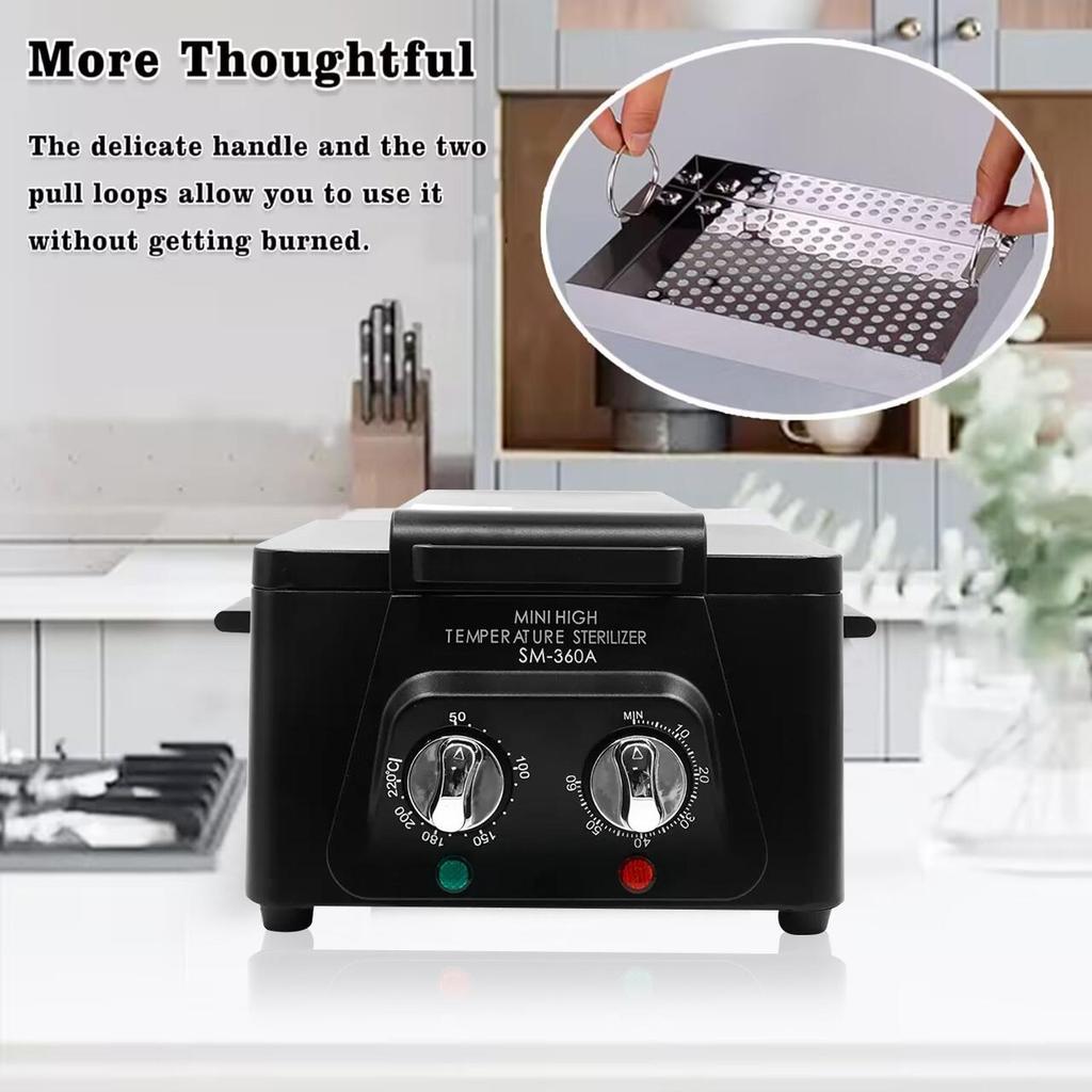 300W High Temperature 2.5L Steriliser, Max. Temperature 220℃ Dry Heat Disinfector, Metal Tool Smart Sanitizing Box