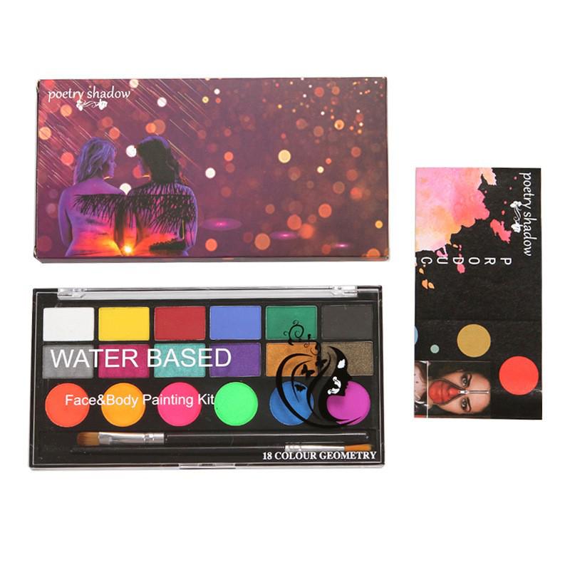

18-Color Water-Soluble Face Paint Kit for World Cup Fans - Fast-Drying & Easy Wash FC1802