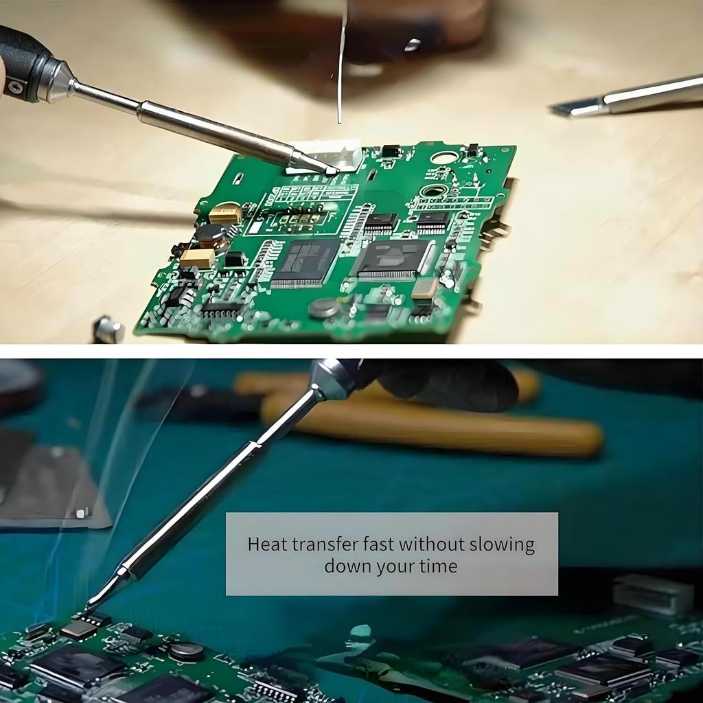 TS100 Soldering Iron Tips 7 Types Portable Mini Soldering Iron Tips Stainless Steel Replacement for TS100 Soldering Iron TS-KU, TS-B2, TS-D24,