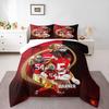 "Football Player Themed Red Sports Bedding setBedding set (1 duvet cover, 2 pillowcases, duvet not included)