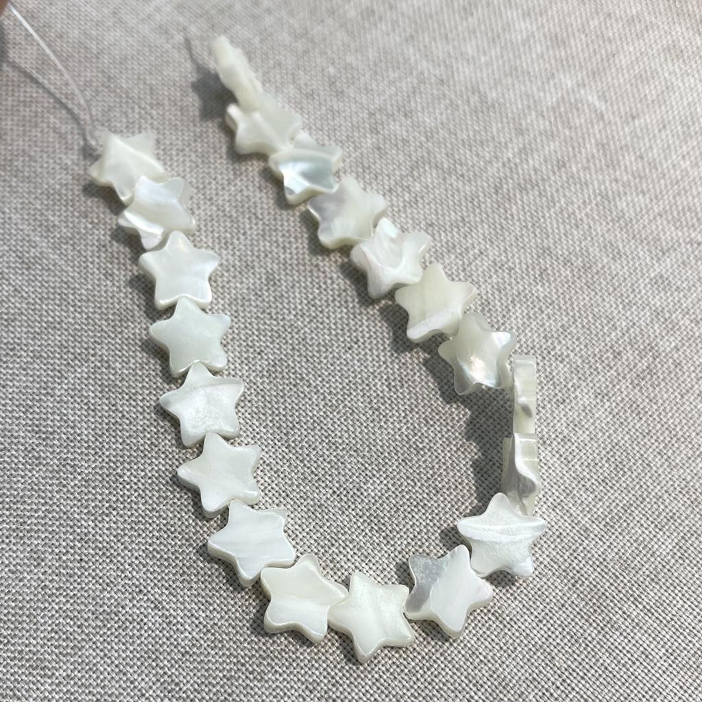 8x8mm Natural White Trochus Shell Star Beads 18cm Single Strand Mother Of Pearl Loose Beads for DIY Jewelry Making