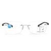Frameless Fashion Reading Glasses Men'S Progressive Multi-Focus Far And Near Anti-Blue Reading Glasses